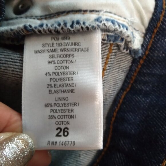 Re / Done Originals Sz 26 'Ultra High Rise Ankle Crop' Dark Wash - Picture 7 of 11